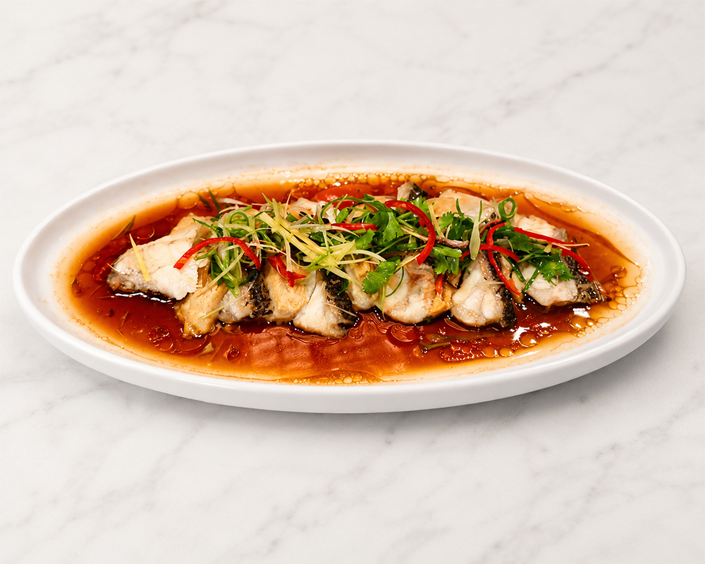 Steamed giant grouper slice with tangerine peel